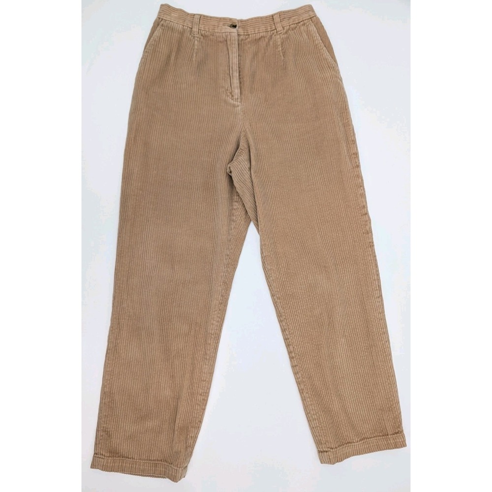 Appleseed's Tan Corduroy High Waist Trouser Pants Straight Leg Size 10 Cottage